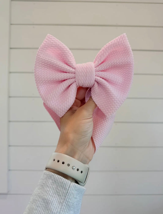 Light Pink Bullet Bow + Headwrap